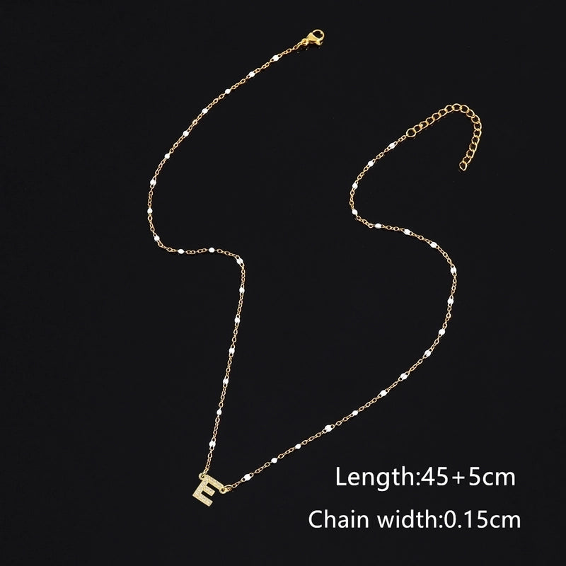 50 Pieces 201 Stainless Steel Copper Letter Pendant Necklace