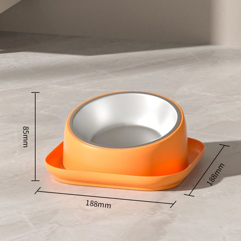 Pet Bowl Slanted Mouth Dog Food Bowl Anti-overturning Dog Water Integrated Pet Feeder Cat Feeding Utensils