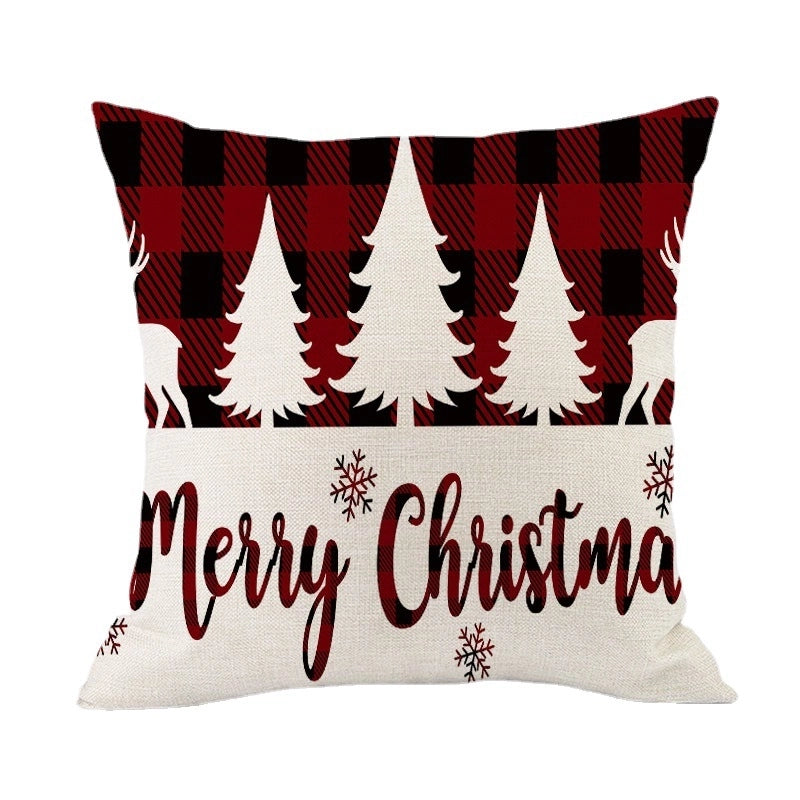 Christmas Casual Classical Vacation Snowflake Linen Pillow Cases Couch & Sofa Decor