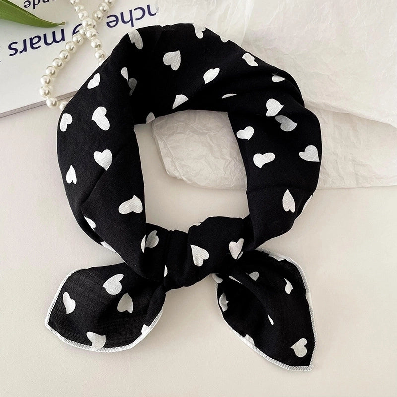 Women's Sweet Minimalist Color Block Cotton And Linen Printing Scarf