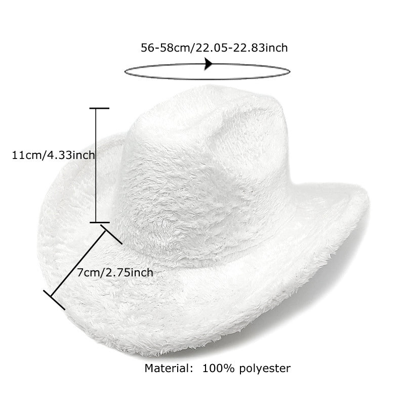 Unisex Cowboy Style Minimalist Solid Color Wide Eaves Fedora Hat