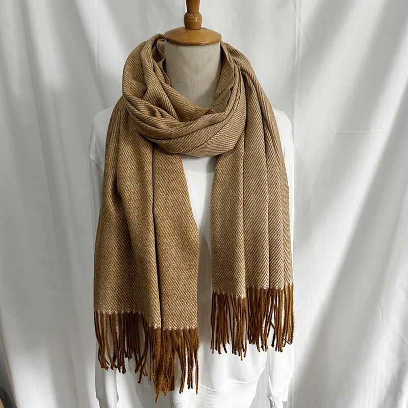 Unisex Sweet Minimalist Solid Color Imitation Cashmere Polyester Scarf