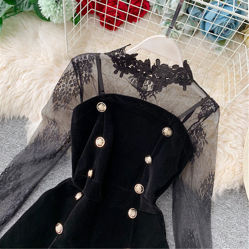 Lace embroidery suit KF81798