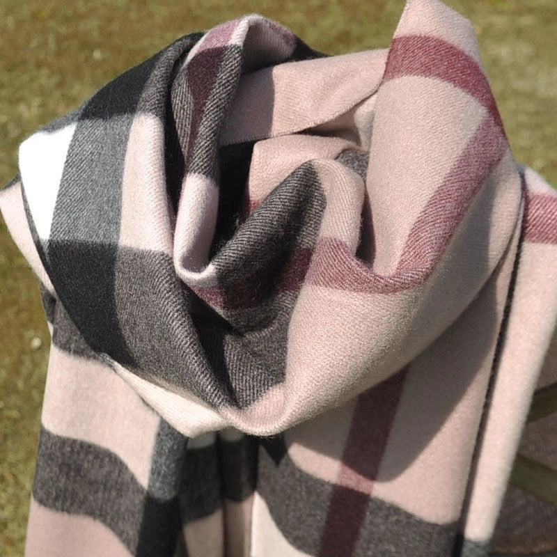 Plaid Scarf Women's British Classic Cashmere Autumn And Winter Thickened Warm  Dual-Use Scarf  Trendy Large Shawl