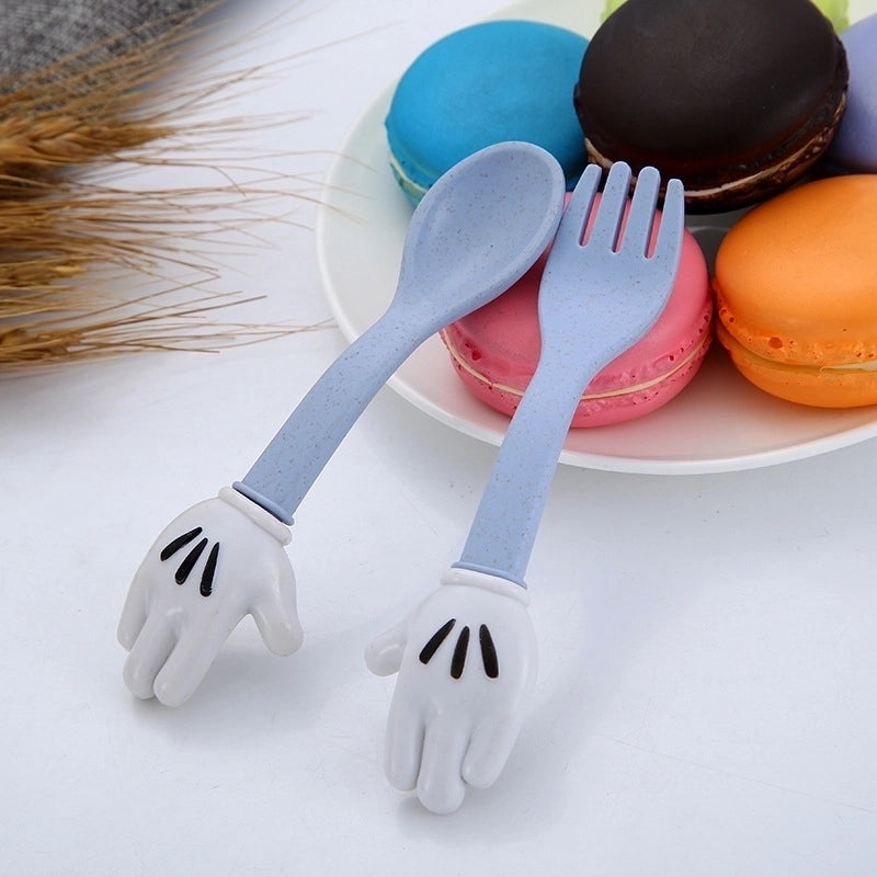 Cute Solid Color Wheat Straw Tableware 1 Set