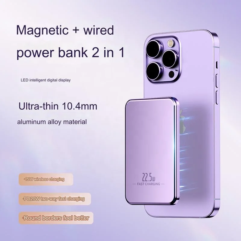 new product ideas 2024 ultrathin magnetic power bank mini  Wireless  fast charge mini powerbank 10000mah