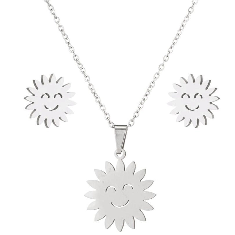 Minimalist Heart Shape Stainless Steel Plating Women's Earrings Necklace