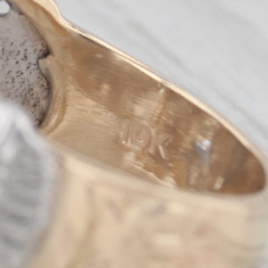 Diamond Scottish Rite Masonic Eagle Ring 10k Gold 32nd Degree Signet Size 10.25
