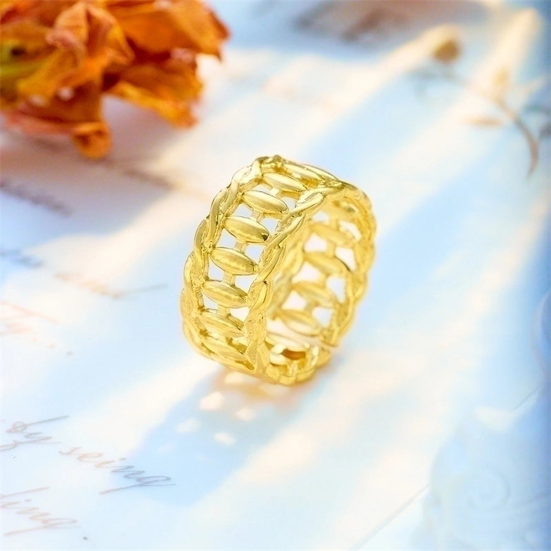 Basic Cross Star 304 Stainless Steel 18K Gold Plated Gold Plated Stainless Steel Rings