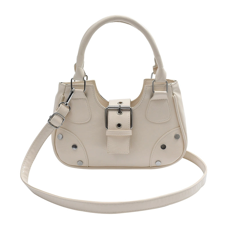 Women's Medium Pu Leather Solid Color Streetwear Pillow Shape Zipper Crossbody Bag