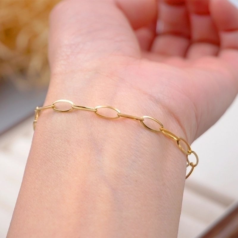 Minimalist Streetwear Solid Color 304 Stainless Steel Titanium Steel Gold Plated Bracelets In Bulk