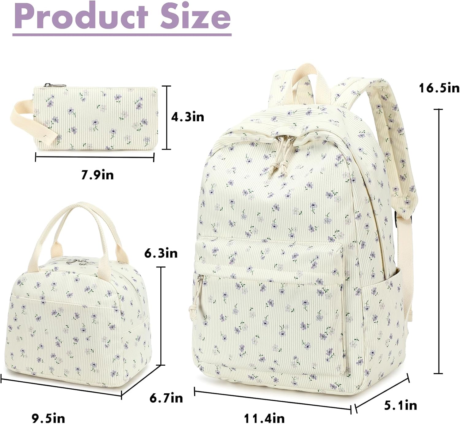 Bluboon School Backpack Teens Girls Boys Kids School Book Bags with Lunch Box Pencil Bag
