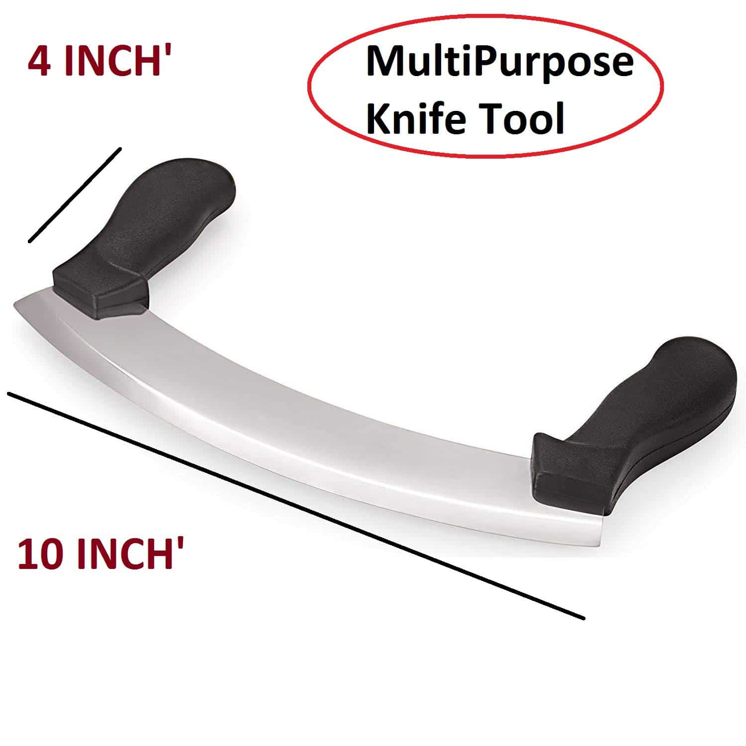 Half Moon Knife. Stainless Steel Knife. Mezzaluna Chopper