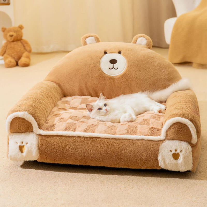 Comfy Calming Pet Bed Adorable Dog & Cat Sofa Bed