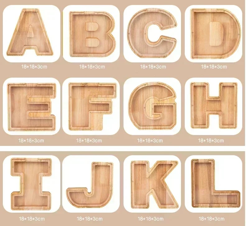 (🔥Summer Hot Sale Now-50% Off) Personalized Wooden Letter Piggy Bank - FREE SHIPPING
