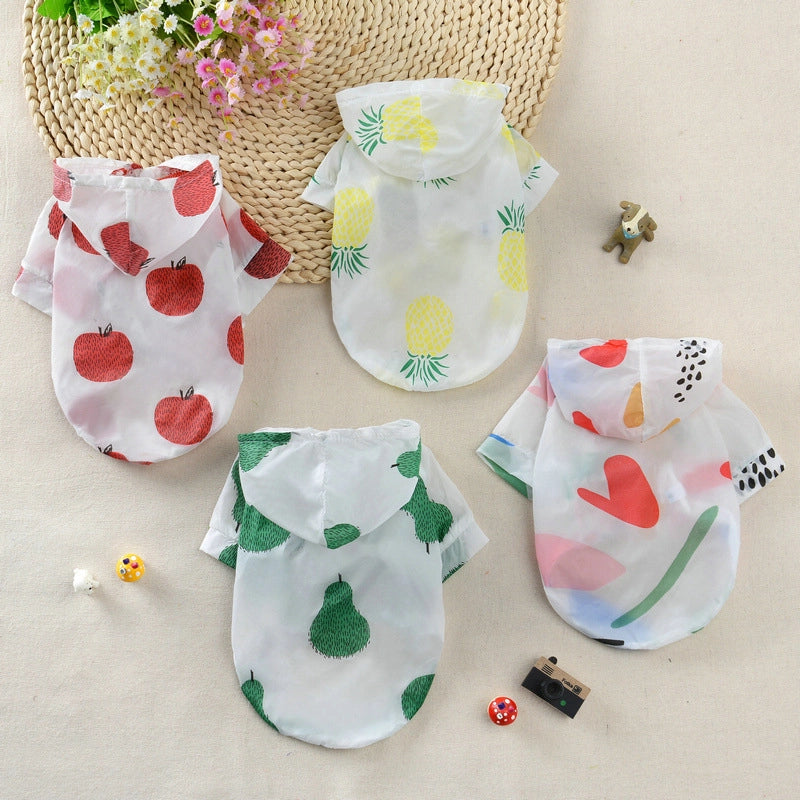Pet Sunscreen Clothes Summer New Dog Teddy Cat Hair Bucket Supplies Shirt Dog Sunscreen With Hat