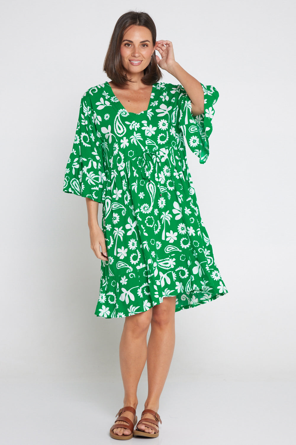 Brunswick Dress - Emerald Paisley