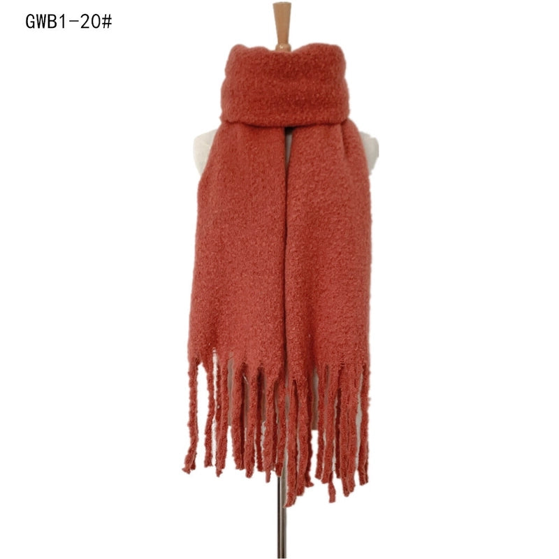 Women's Vintage Style Solid Color Polyester Scarf