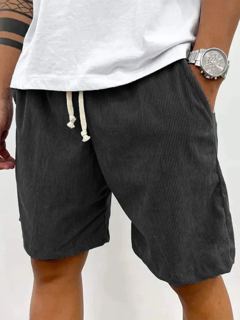 Casual Corduroy With Adjustable Drawstring Lightweight Shorts