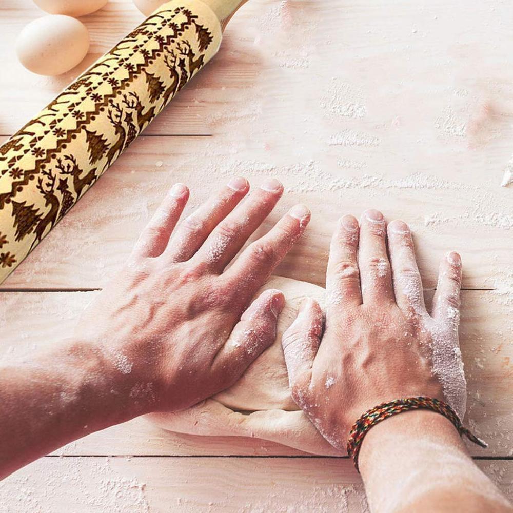 Christmas Embossing Rolling Pin