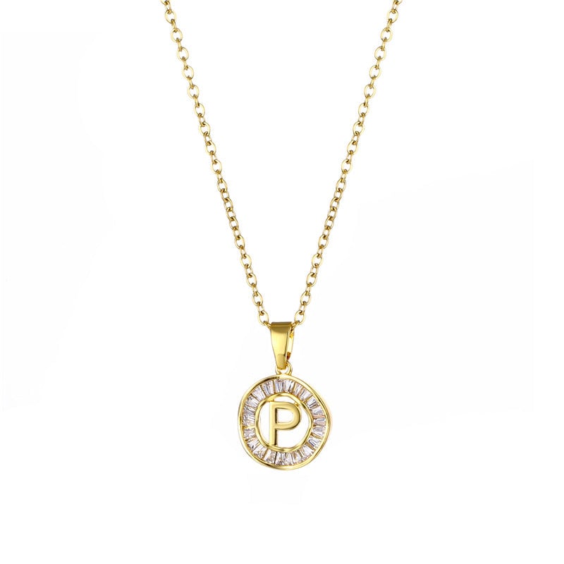 Natural Letter Text Number Stainless Steel Electroplating Necklaces