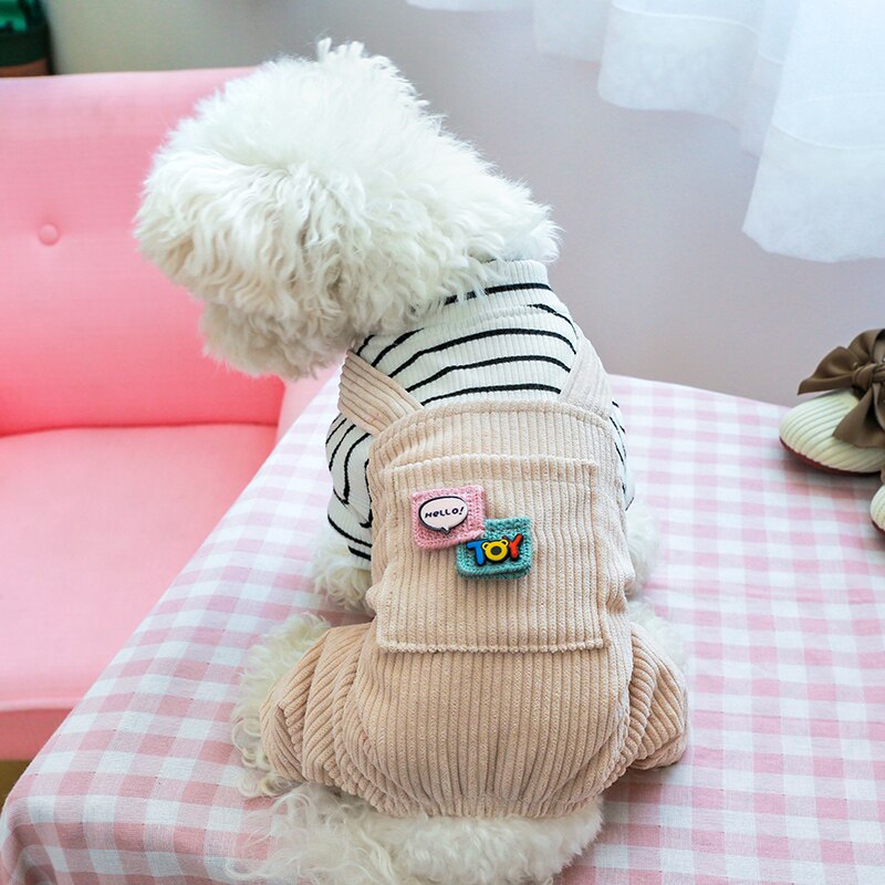 Striped Pocket Puppy Jumpsuits