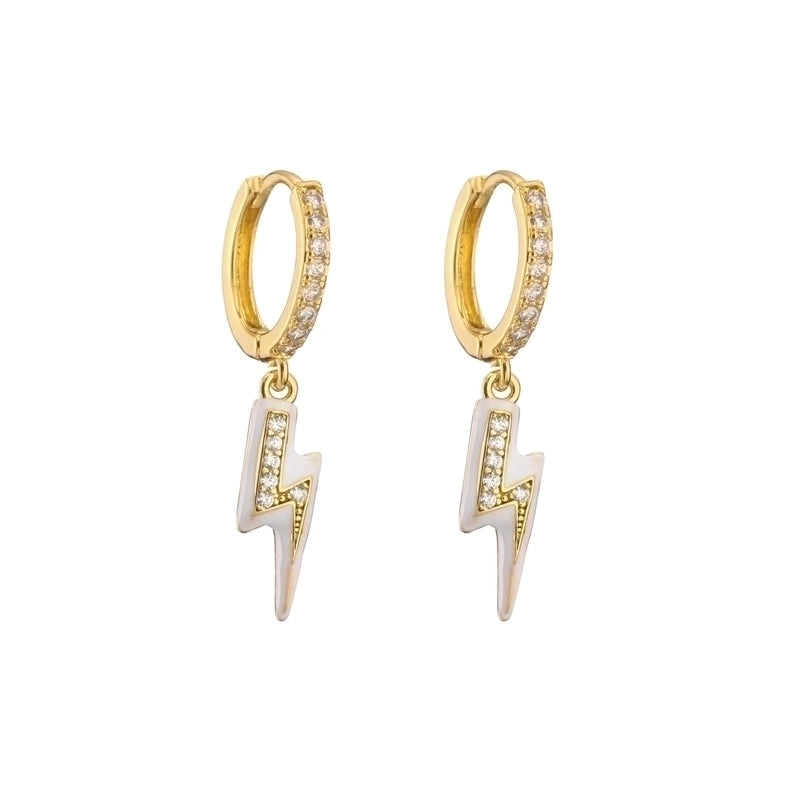 Cute Heart Plating Copper Zircon Copper Earrings