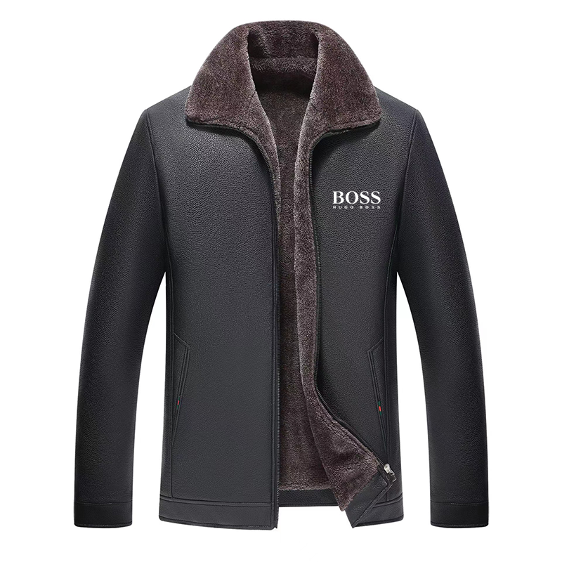 BOSS MEN-S WINTER WARM LEATHER JACKET