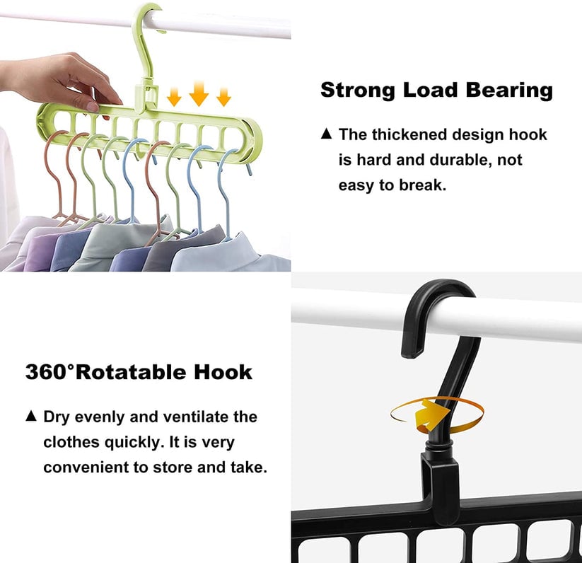 Magic Hanger - 9 Hole Hanger - Smart Cloth Organizing
