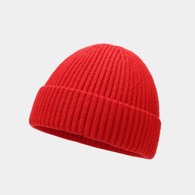 Unisex Basic Minimalist Solid Color Eaveless Wool Cap