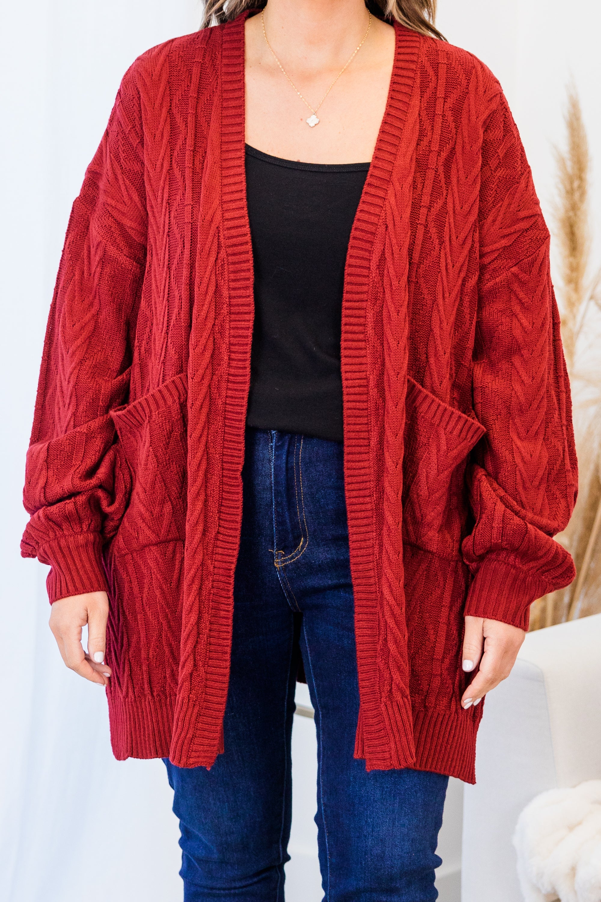 Reach The Top Cardigan. Cardinal