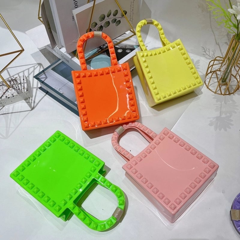 Women's Mini All Seasons Pvc Solid Color Fashion Square Open Handbag