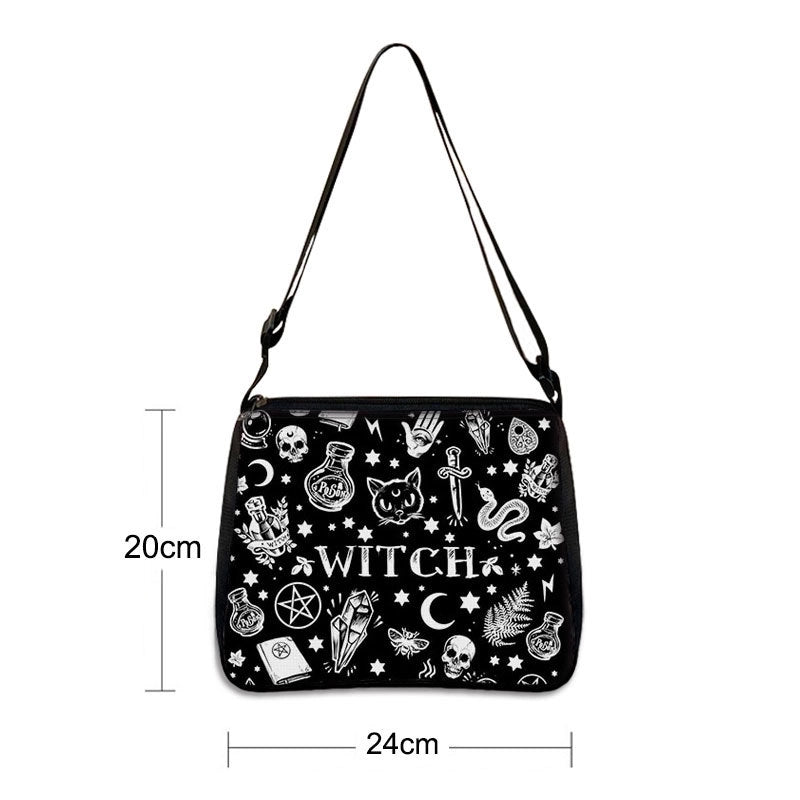 Women's Small All Seasons Polyester Cartoon Cat Vintage Style Square Zipper Underarm Bag
