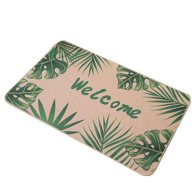 Imitation Saber Hemp Printed Rubber Floor Mat Rubber Bathroom Anti-slip Mat Absorbent Carpet Floor Mat Entrance Door Mat
