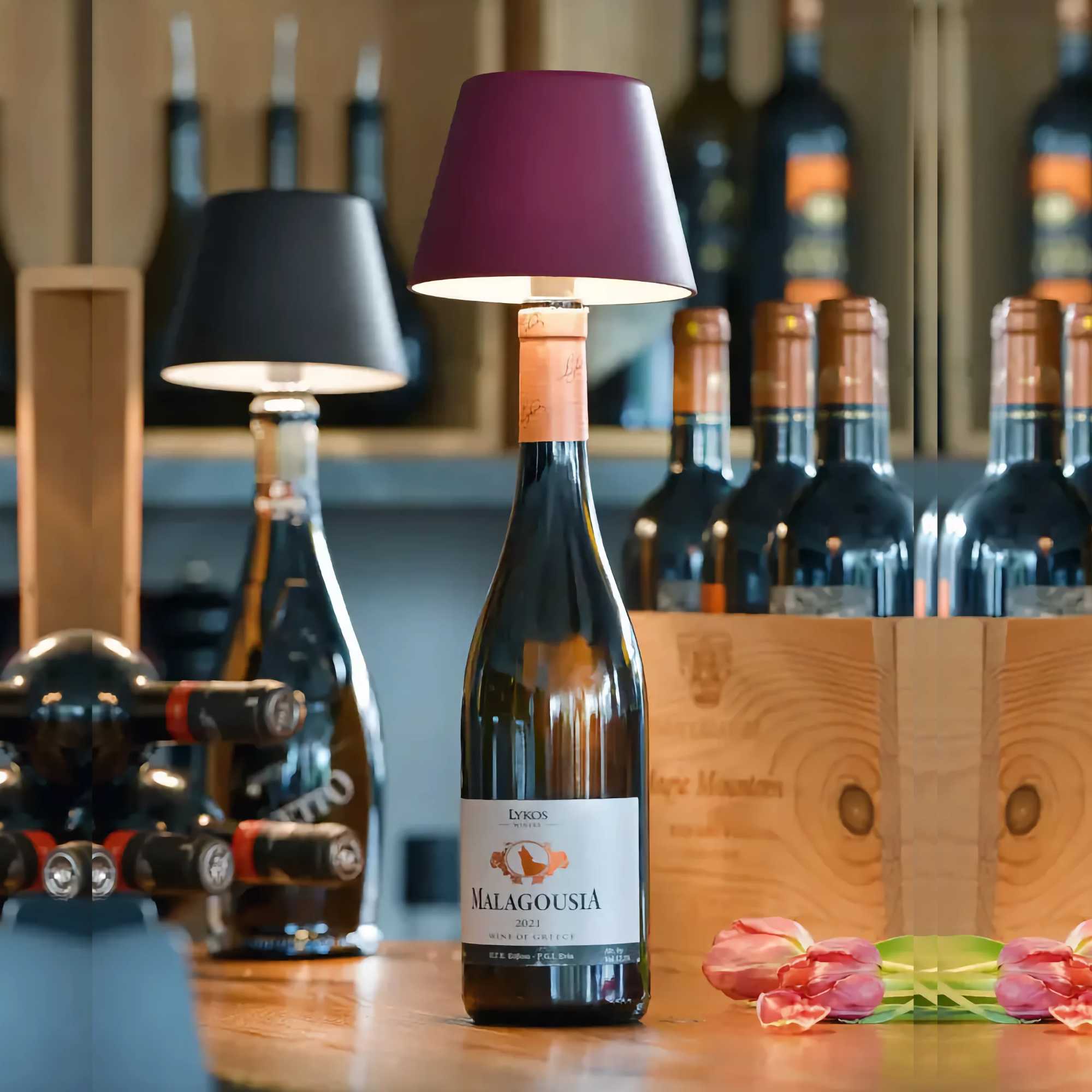 Sompex TOP 2.0 bottle light. bordeaux