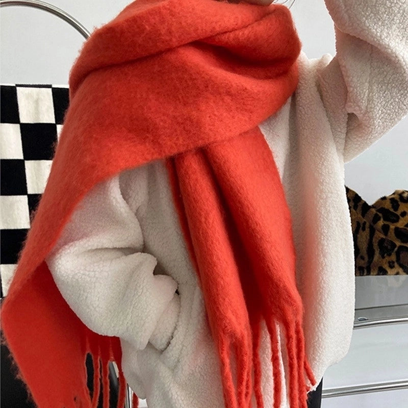 Women's Fashion Solid Color Polyester Winter Scarves
