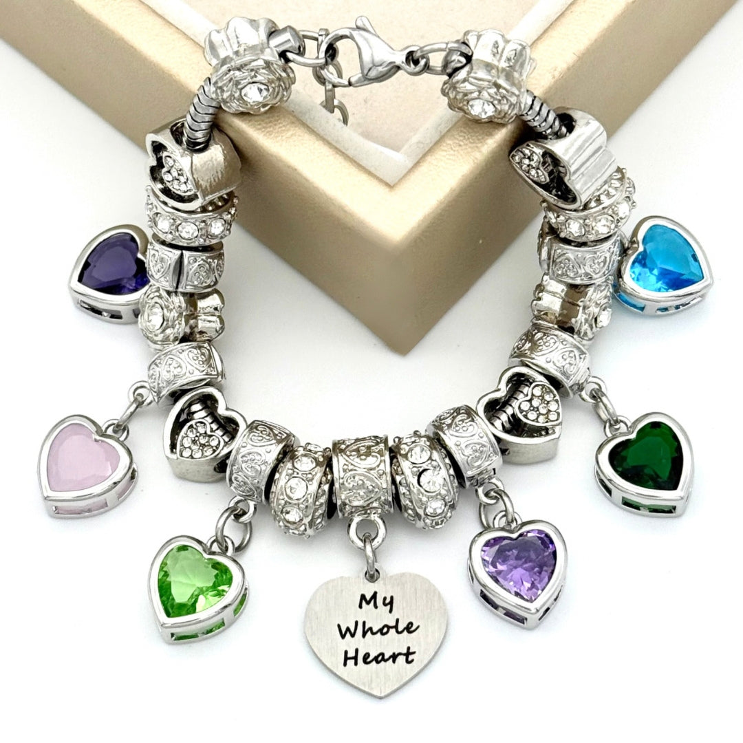 My Whole Heart Birthstone Bracelet