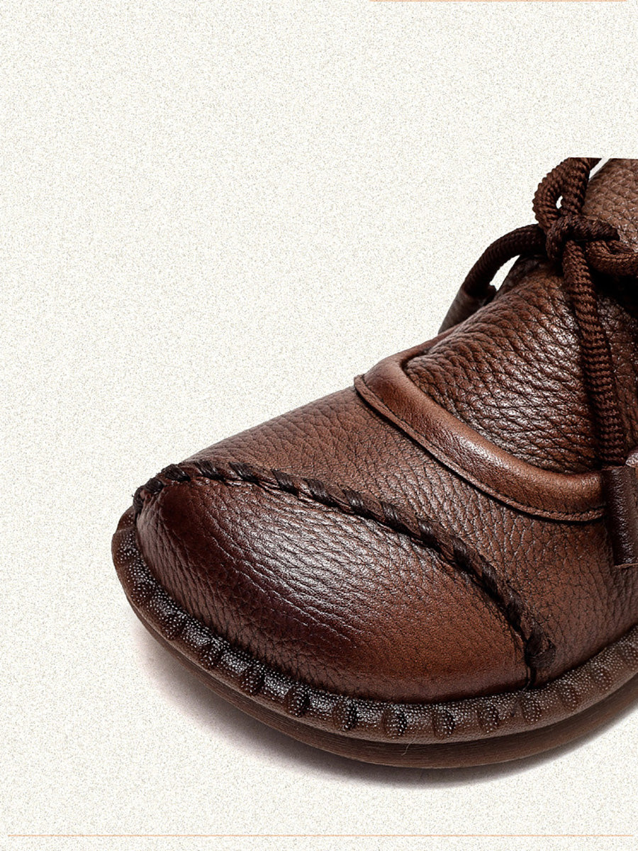 Women Summer Genuine Leather Low Heel Shoes