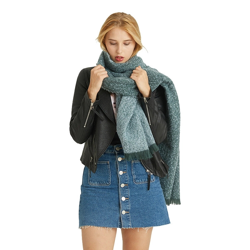 Women's Minimalist Classic Style Color Block Polyester Scarf