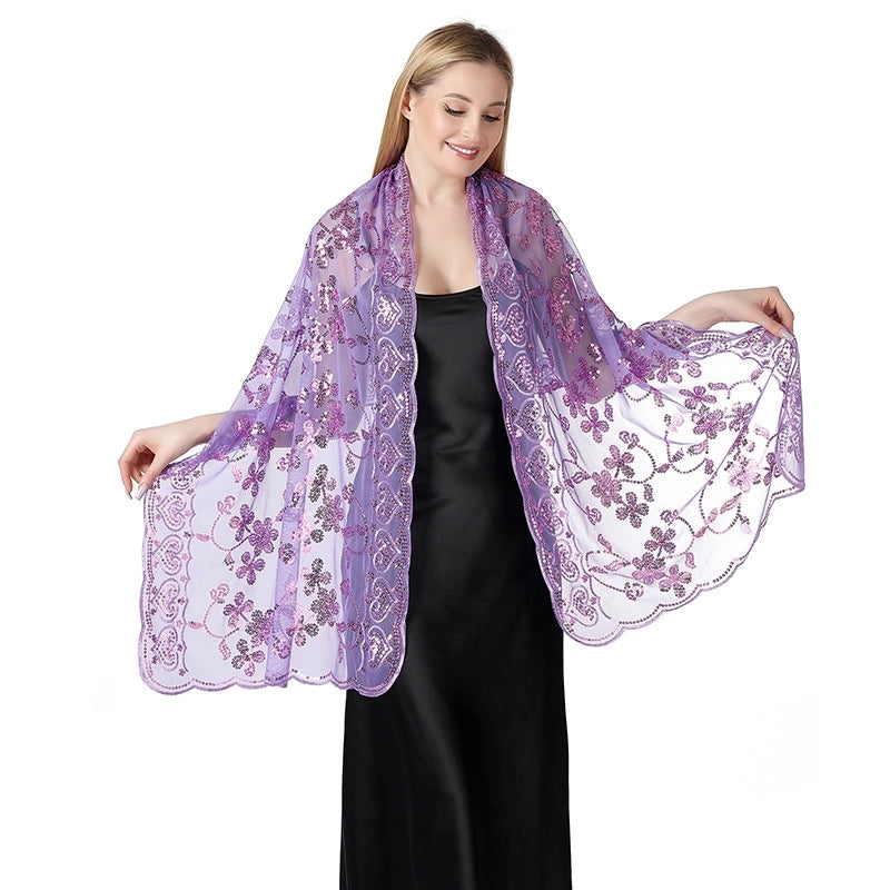Hot New Arrival Sequin Shawl Wedding Dress Evening Dress Cheongsam Shawl Bridesmaid Shawl Scarf Women