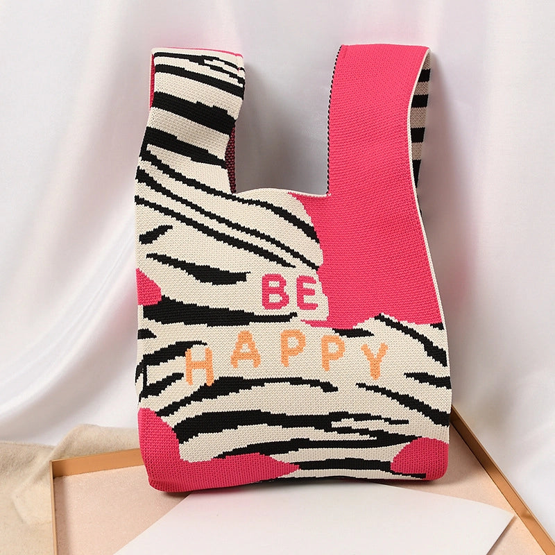 Women's Small Polyester Geometric Streetwear Open Tote Bag