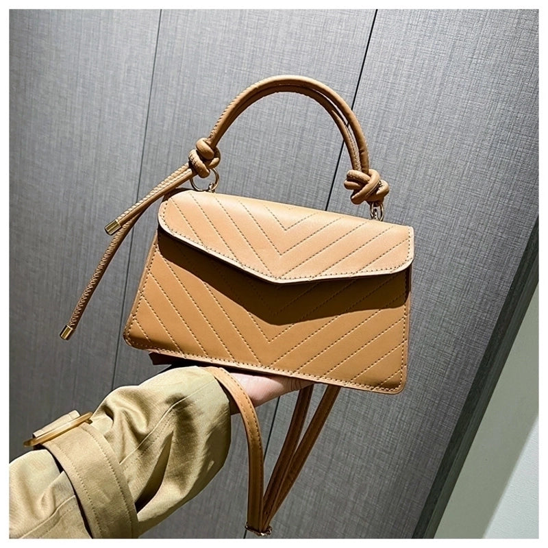 Women's Small All Seasons Pu Leather Solid Color Fashion Square Flip Cover Handbag