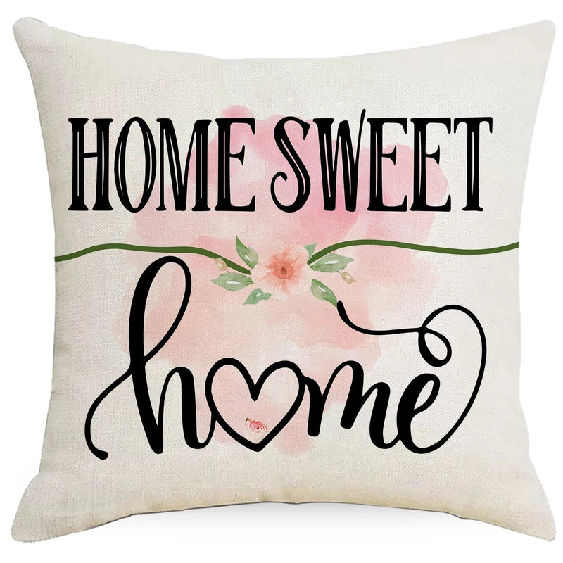 Pastoral Plant Flower Linen Pillow Cases