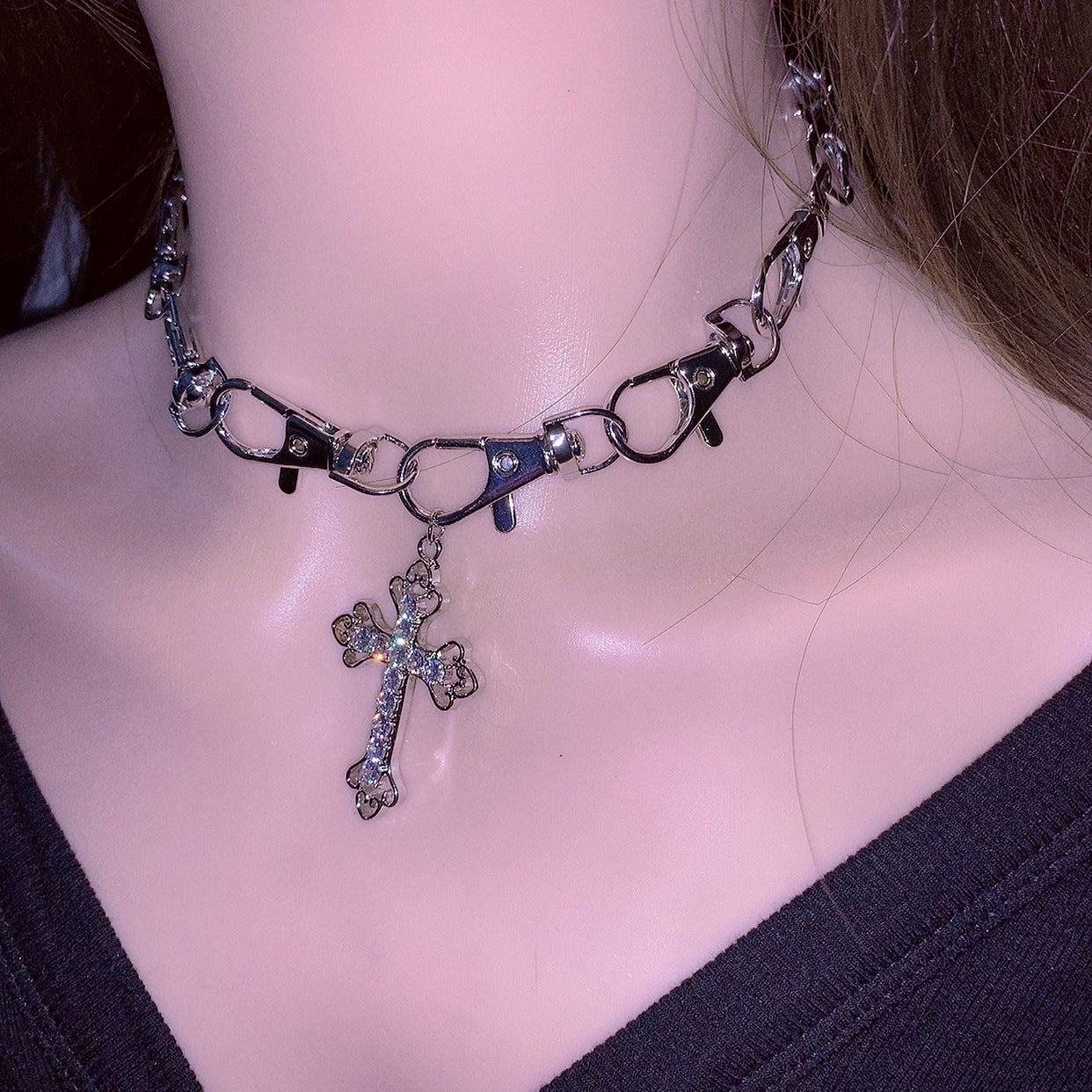 Punk Cross Necklace KF82080