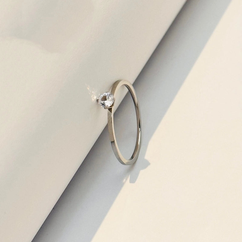 Fashion Geometric Solid Color Titanium Steel Rings 1 Piece