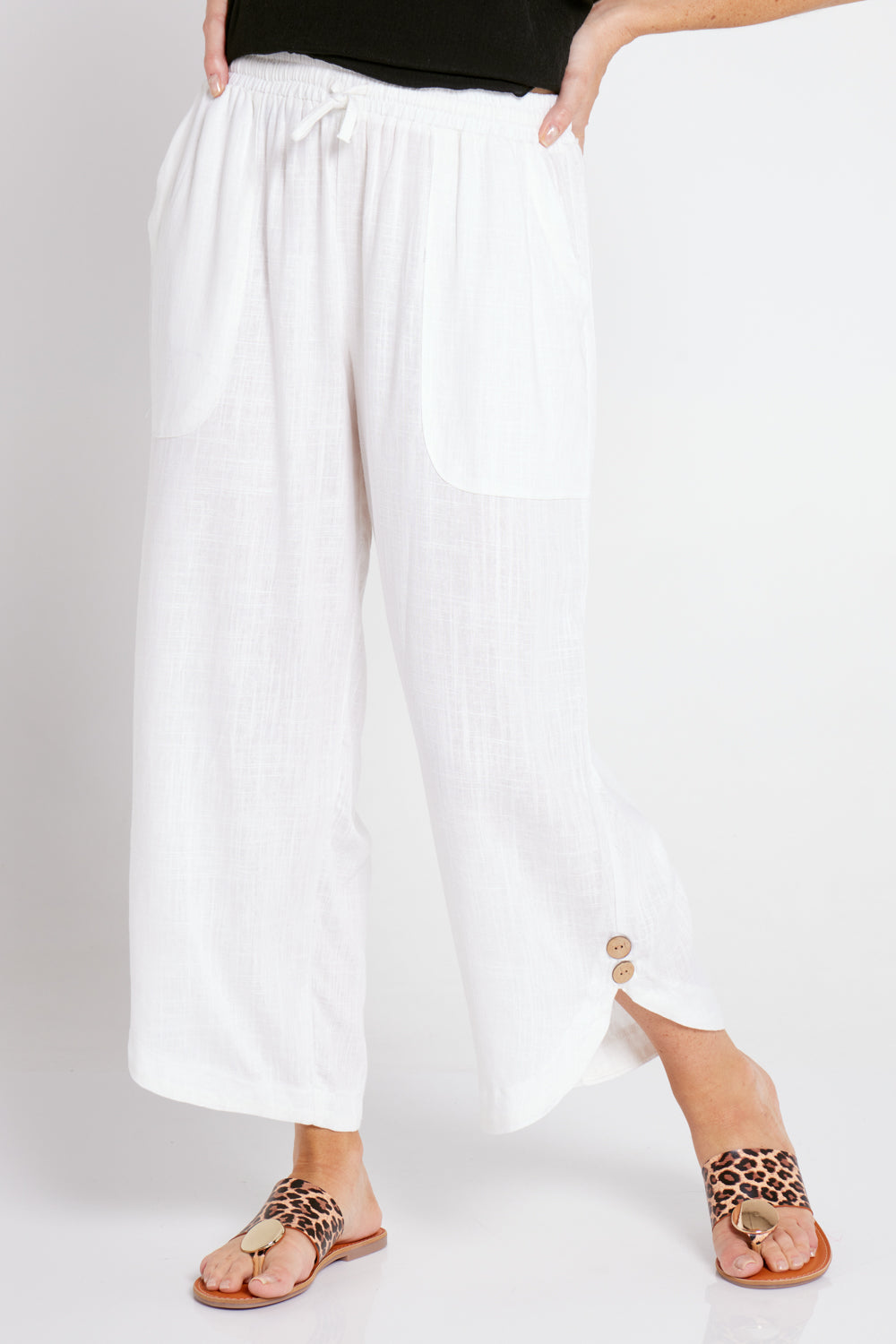 Cartia Linen Pants - Ivory