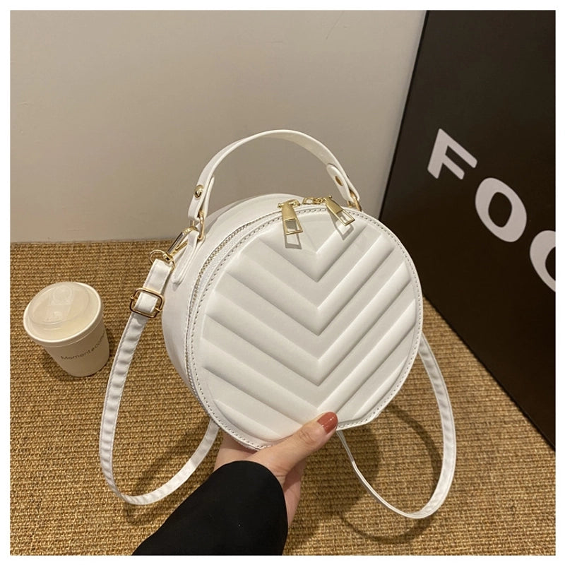 Women's Small Pu Leather Solid Color Basic Zipper Handbag