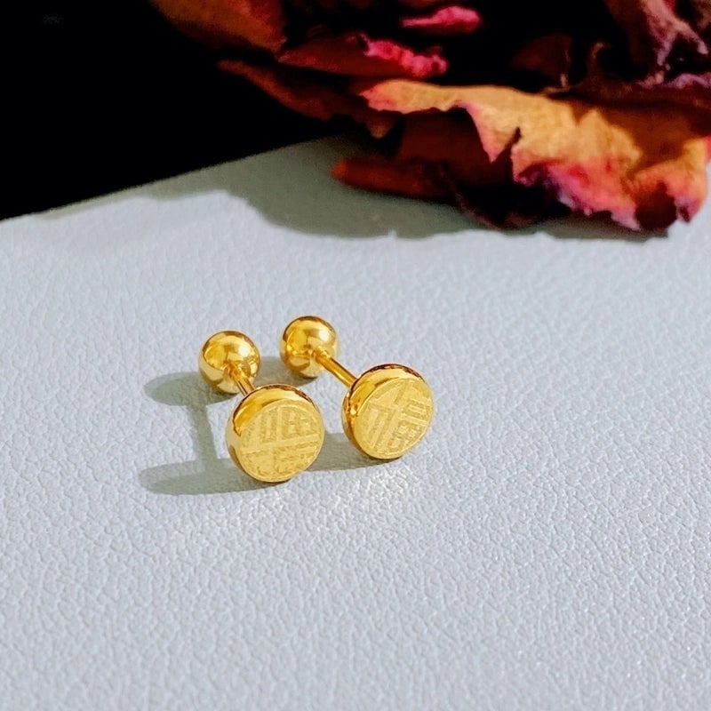 1 Pair Minimalist Heart Shape Plating Titanium Steel Gold Plated Ear Studs