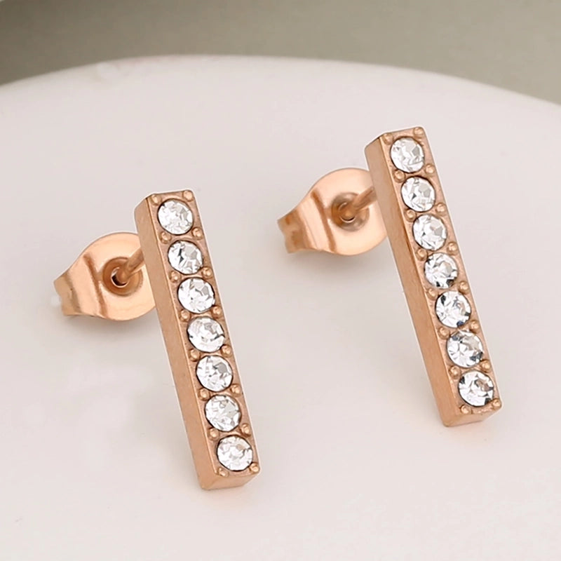 1 Set 1 Pair Luxurious Shiny Cross 304 Stainless Steel Ear Studs