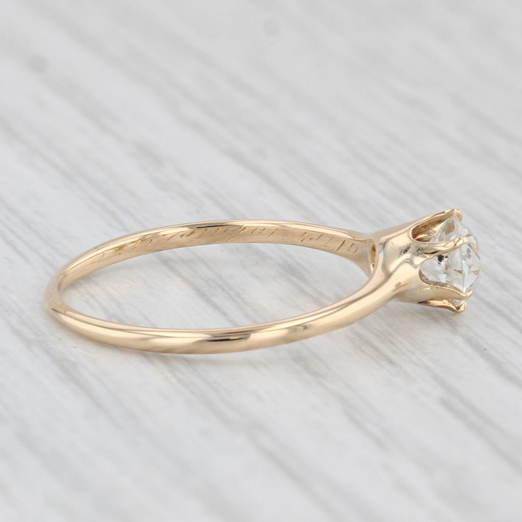 Antique William Wise & Son 0.54ct Diamond Solitaire Ring 18k Gold Old Euro Cut